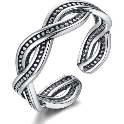 Minimalist Geometric Wave Ring Real 925 Sterling Silver Fine Jewelry For Charm Women Birthday party Accessories Gift