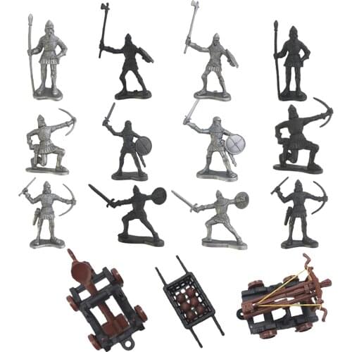 Medieval Soldiers Model Action Figure Soldier Toys Plastic Army Set Toys Figures