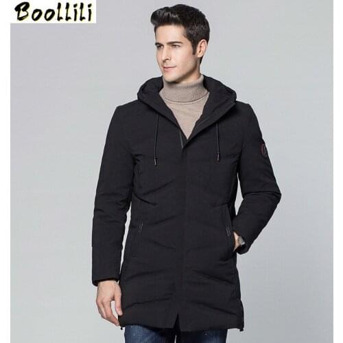 Boollili Mens Duck Down Jacket Long Winter Coat Men Hooded Thick Casual Coat Mens Jackets Parkas 2020 Abrigo Hombre