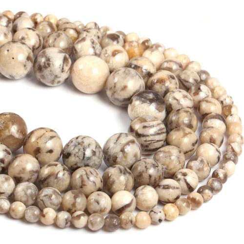 Natural Stone Feldspar Jaspers Beads 4 6 8 10 12mm Round Loose Ball Beads for Jewelry Making DIY Charm Necklace Bracelet 15