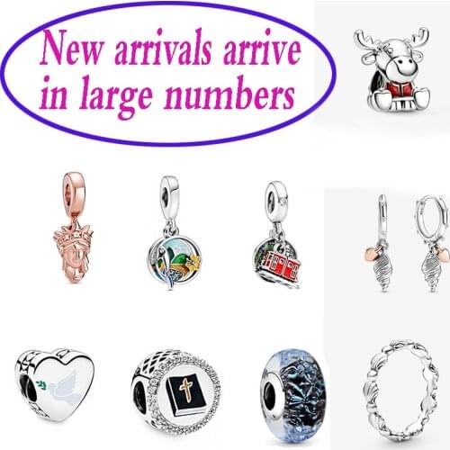 2020 New S925 Moose Maple Leaf Statue Of Liberty Dangle Beach Parrot Charm Diy Suitable For Women Original 1:1 Jewelry