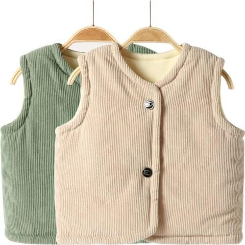 New Baby Girls Vests Autumn Winter Thicken Sleeveless Jackets for Boys Toddler Kids Clothing Child Waistcoat 2 3 4 5 6 Years