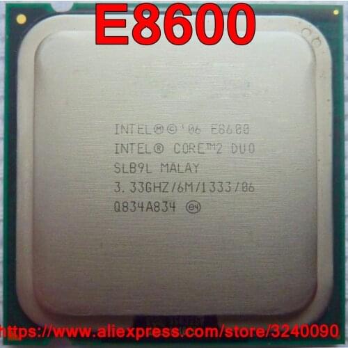 Original Intel CPU CORE 2 DUO E8600 Processor 3.33GHz/6M/1333MHz Dual-Core Socket 775 free shipping also sell e8400 e8500