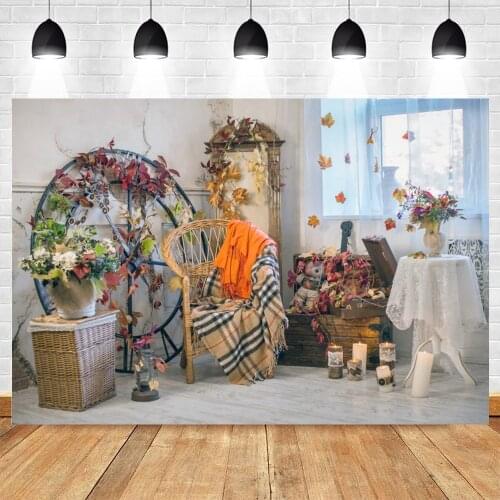 Yeele Autumn Maple Leaf Baby Room Window Interior Photography Backdrops Photo Backgrounds Photocall Photo Shoot Props Photophone