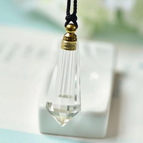 White Natural Crystal Pendants Spirit Pendulum Pendant Rope Chain Necklace Lucky for Women Men Wishing Bottle Crystal Jewelry