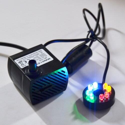 220V 4W submersible pump water pump with 8 LED submersible pumps