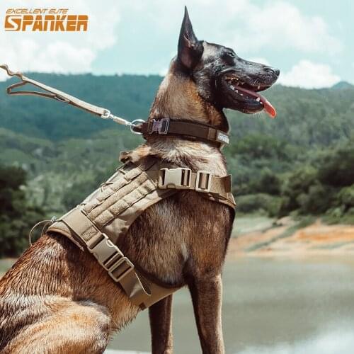 EXCELLENT ELITE SPANKER Tactical Dog Harness K9 Training Vest Combat Harness Adjustable Working Dog Vest with Handle