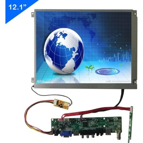 12 Inch 800*600 Industrial Screen Multi-Function Control Board Support HDMI VGA USB BNC AV Input LCD Display