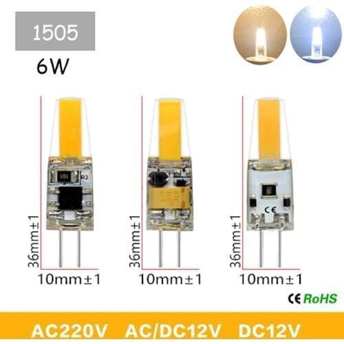 10pcs/lot LED G4 1505 6W 9W Light Bulb AC/DC 12V 220V LED Lamp COB Spotlight Chandelier Replace Halogen Lamps Cold/Warm white