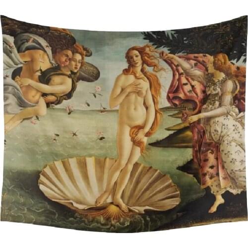 The birth of Venus by sandro botticelli tapestries bedspread blanket bed sheet towels window curtain curtain tapestries