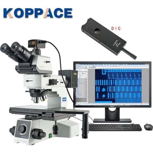 KOPPACE 18 Million Pixel 50X-500X Trinocular Bright and Dark Field Metallurgical Measuring Microscope DIC Conductive Particles