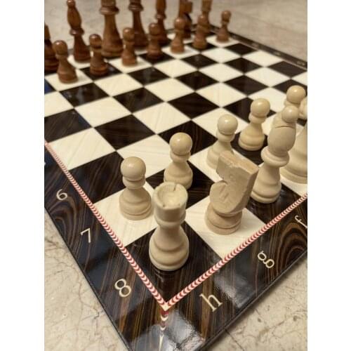Patterned Walnut Coating Chess Board with Wooden Chess Pieces, Special Chess Set, Queens Gambit Chess Set, Mothers Day Gift, ch