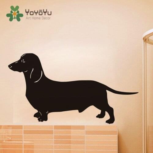 Dachshund Vinyl Wall Sticker Funny Dog Home Decor Removable Decal Art Mural Animal Pet Room Wall Sticker Art Curving NY-7