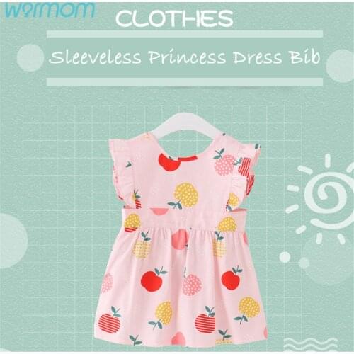 Warmom Thin Waterproof Baby Bib Princess Dress Anti-dirty Cotton Jacket Baby Eating Sleeveless Bibs Summer For New Born Children