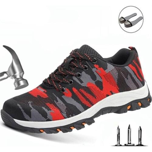 Anti-mite Puncture Safety Shoes Labor Insurance Shoes Men Breathable Deodorant Steel Toe Cap Work Shoes Camouflage boots