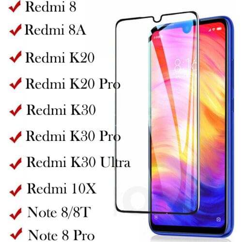 9H Full Coverage Tempered Glass For Redmi Note 8 Pro 8T Protective Hartes Glass On Redmi K30 K20 pro k 30 Ultra 8 8A 10X 5G Film