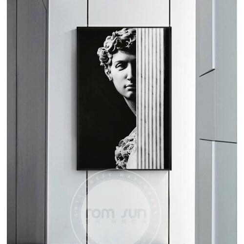 Famous Artistic Plaster Statue David Canvas Painting Abstract Poster Print For Living Room Aisle Fashion HD Creative Home Decor