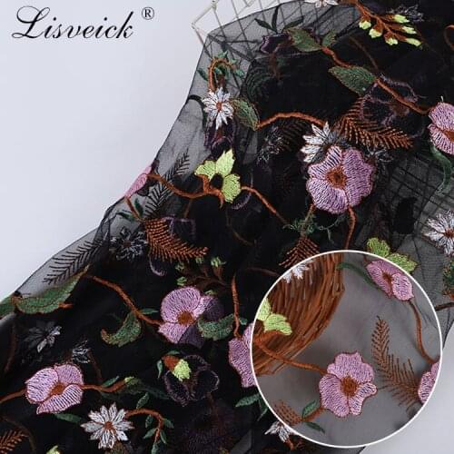1meter/lot 135cm diy embroidery lace fabrics Small broken flower dress net cloth embroidered mesh fabrics French lace fabric
