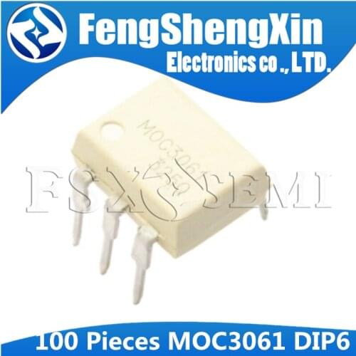 100pcs/lot MOC3061 DIP-6 OPTOISOLATORS TRIAC DRIVERS