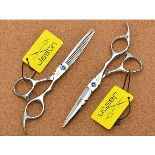 307# 6'' Brand Jason TOP GRADE Hairdressing Scissors JP 440C Professional Barbers Cutting Scissors Thinning Shears Hair Scissors
