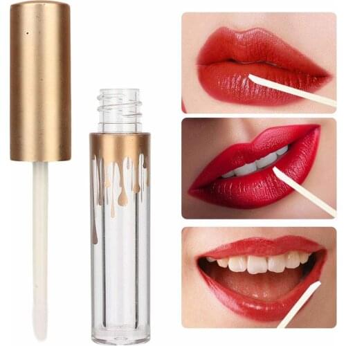 5 Pieces 2.5ml Mini Lip Gloss Tube Gold Lid Empty Lip Glaze Refillable Bottle Cosmetic Container Women Makeup Tool