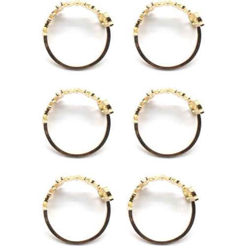Alloy Metal Alphabet Napkin Rings for Wedding Table Decoration Napkin Holder Wedding Towel Rings Dinner 6 Pcs