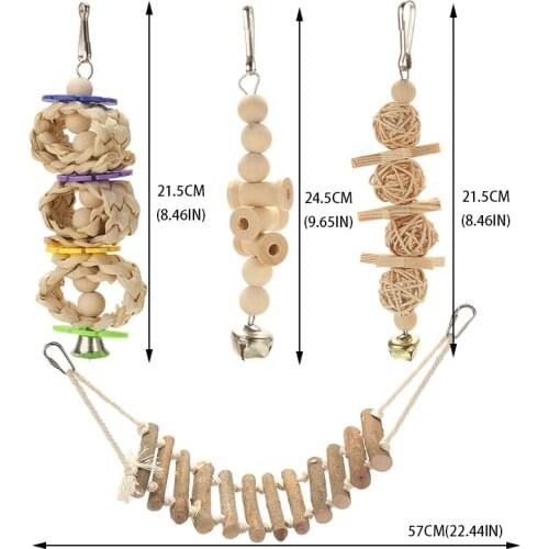 8pcs Parrot Pet Bird Hammock Swing Harness Cage Ladder Parakeet Budgie Toys Multi-layered Entertainment Toys