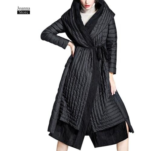 90% Duck Down Winter Jacket Long Plus Size High Streetwear Coat Women VIntage Elegant Jackets Harajuku Coats Hooded New Clothes