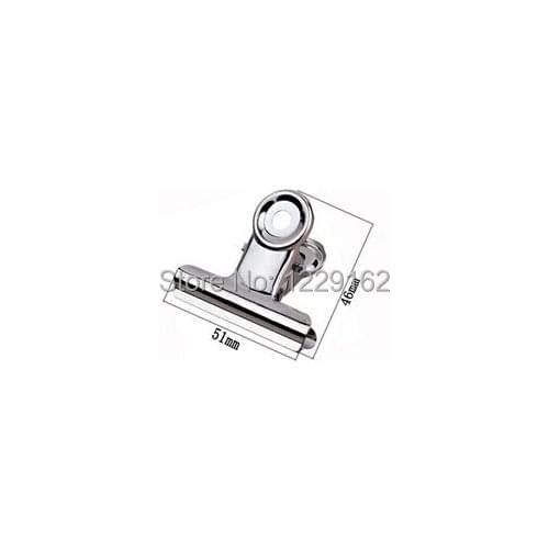 Free Shipping (36pcs/lot) 51mm round top Grip Clips Bulldog clip stainless steel paper clip Office supply metal bill clip