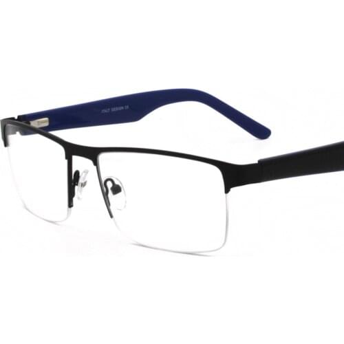 Business Men Eyeglasses Frames Hot Sell Half Rim Stainless Steel Square Rectangular Big Large Size RFG7002
