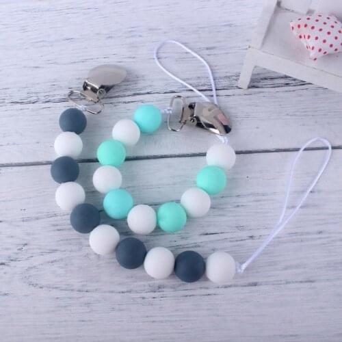 Baby Pacifier Clips Baby Teeth Grinding Chain Anti-falling Chain Infant Feeding Nipples Soother Wooden Beads Anti-drop Chains