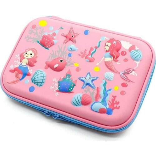 Pencil Case for School Pink Mermaid Cartoon Animals Pen Case Pen Box School for Kids Make Up Bag C16 D40