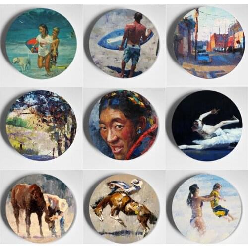 Paul Cheng Paniting Decorative Plate High -Quality Beautiful Wall Plate Home Living Room Bar Hotel Art Plate Handcrafts