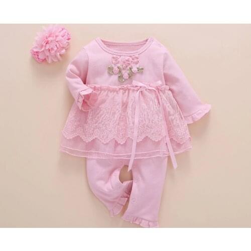Foohinck New Born Baby Girl Clothes Infant Set Twins One Years Baby Rompers Long Sleeve Cotton Roupas Infantis Menina