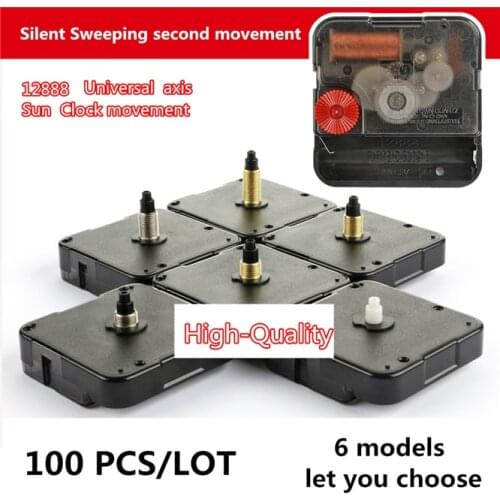 DHL 100 PCS/LOT DIY Silent clock mechanism SUN 12888 Clock Accessory kits Quartz Movement 8 /11 /13 /16 /19 /22 mm shaft