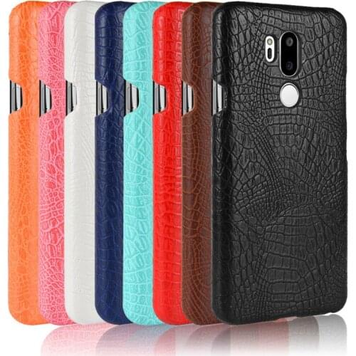 For LG G7 Cover Crocodile Pattern Hard PC+PU Leather Back Cover Hard Case for LG G 7 G7 Phone Covers Cases