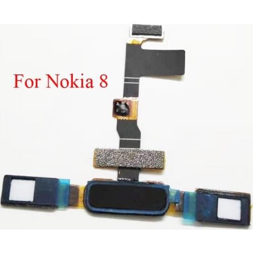 For Nokia 8 Fingerprint Sensor Return Home Button Touch ID Flex Cable Repair Parts