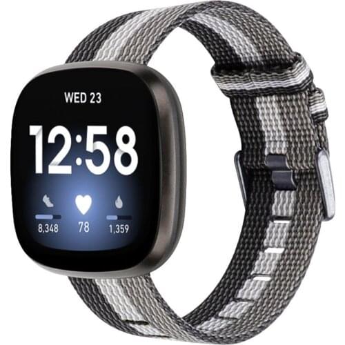 Canvas Band Compatible for Fitbit Versa3 Smart Breathable Cloth Soft Woven Fabric Replacement Strap for Fitbit Smart Watch WB290