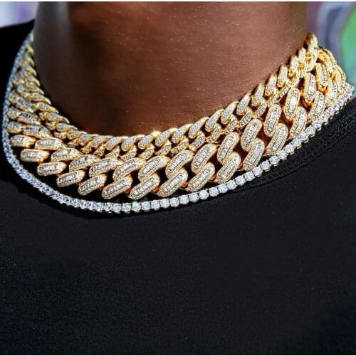 Classic 12mm Miami cuban link micro pave 5A cz iced out bling hip hop rock punk Men boy cool bling cuban necklace
