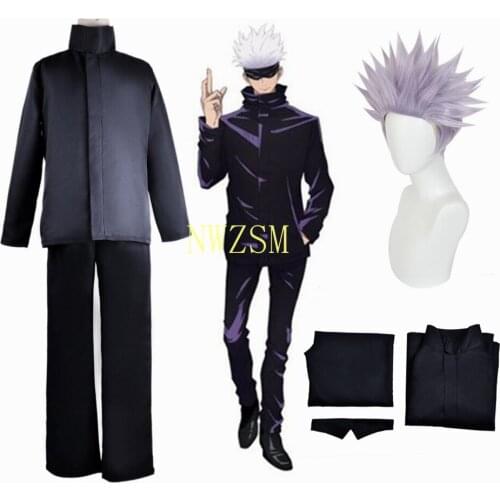 Anime Jujutsu Kaisen Gojo Satoru Full Set Top Pants School Uniform Cosplay Costume