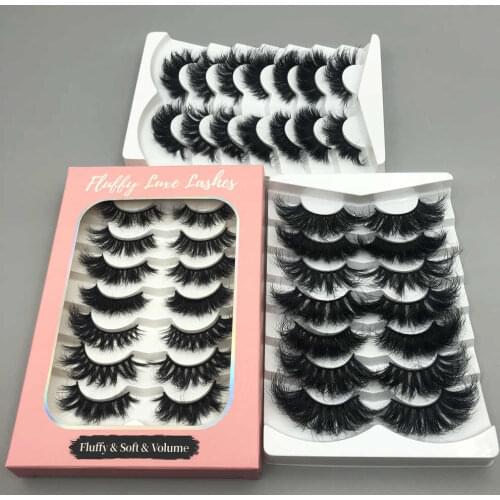 Mikiwi Multi 7Pack Fluffy Mink Lashes Wholesale Lashbook Real Mink Eyelashes With Packaging Curly Drametic Lashes Vendor
