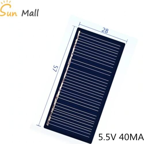 Mini Poly Solar Panel 5V /5.5V 40MA for DIY Toy/Solar Lawn Light Sensor Lights/ Solar Flashlight 5.5V