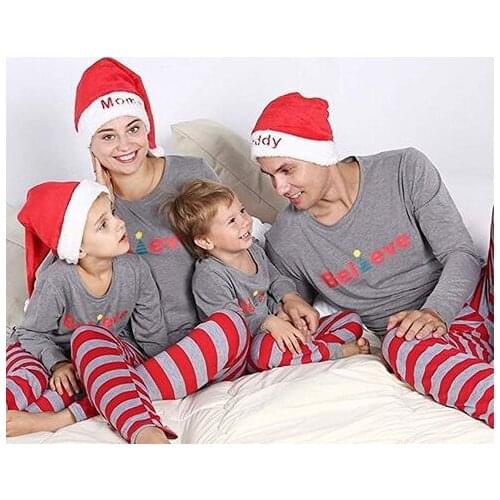 2019 Family Matching red Christmas Pajamas Sets Kids Adult Xmas Sleepwear Nightwear Clothing Set Family Matching Tracksuit Suits