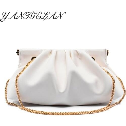 2021Fashion Pu Leather Crossbody Womens Bag Pure Color Simple Chain Messenger Pack Quality One Shoulder Handbags Bolsa Feminina