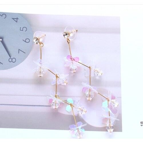 Fashion girl earrings sweet flower shape earrings with cute beads for party accessories new explosion models 2018