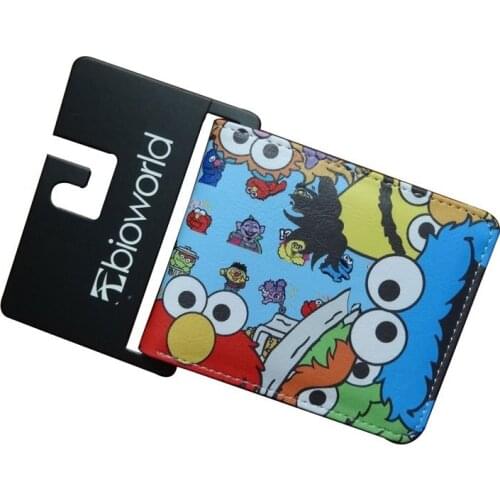 IVYYE 1PCS Sesame Street Fashion Anime PU Wallet Soft Money Bag Zipper Wallets Coins Pocket Casual Purses Card Unisex New