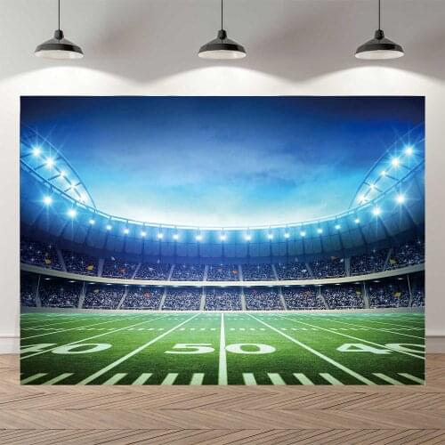 NeoBack 7x5ft American Football Theme Boy Happy Birthday Photography Backdrop Party Decoration Rugby Sports Soccer Field Banner