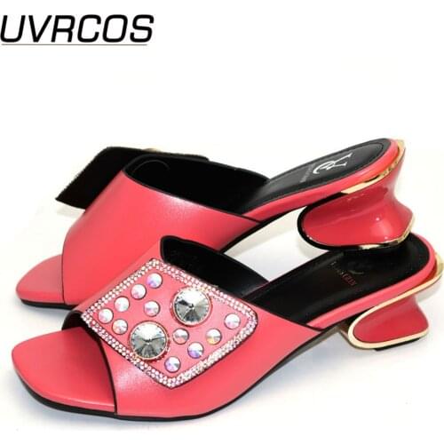 Arrival Italian Women Wedding Pumps Decorated with Rhinestone Slippers Shoes for Women Nigerian Shoes 2021 Luxury Sandals Women