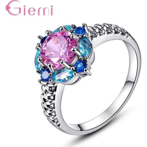 New Arrival Fashion Jewelry Korean Style Colorful Genuine 925 Sterling Silver Rings Three Models For Selection Wholesale/Retail