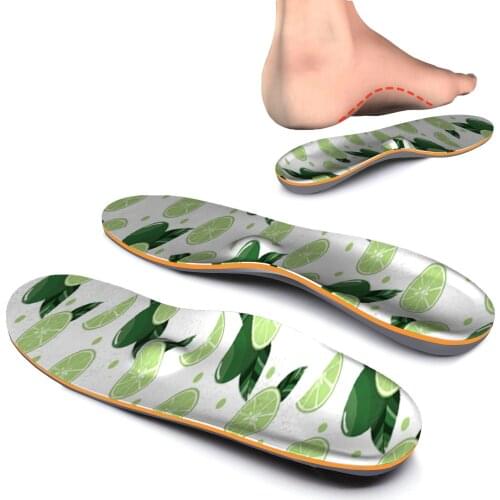Green Pattern iFitna EVA-Orthotic Soft Insoles with Full Length, High Arch Foot, Metatarsal Support and Heel Pain for Men Women